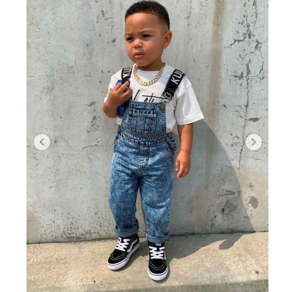 Look Infantil Masculino Macacão Jeans