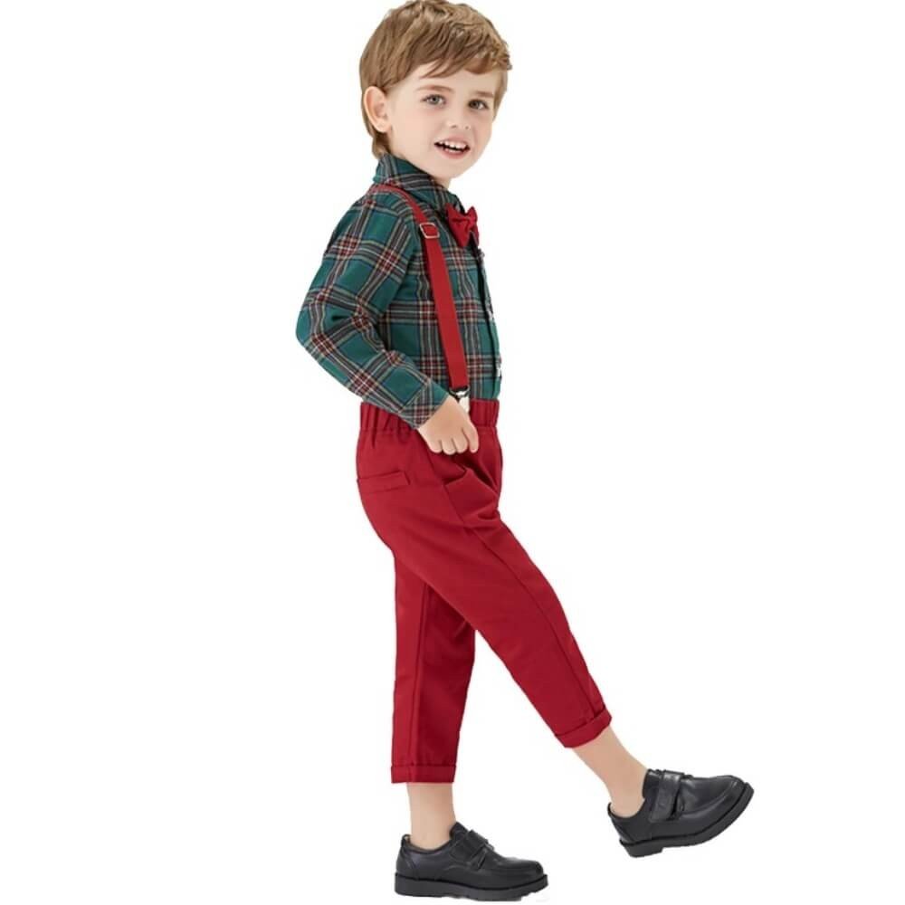 Look Infantil com Camisa Listrada para o Natal