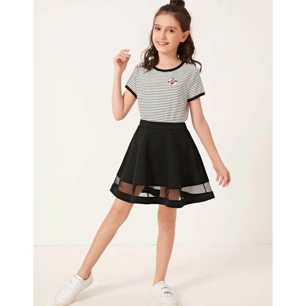 Look Infantil Saia + Blusa