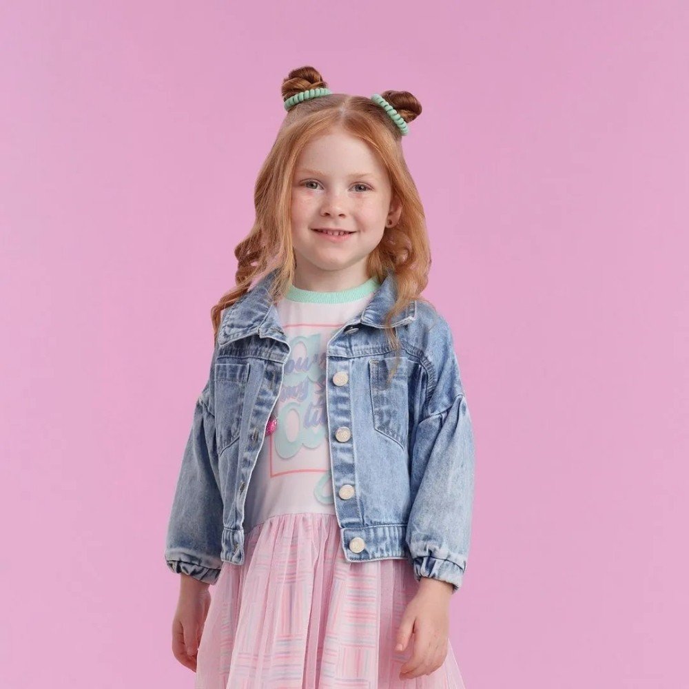 45 ideia vestido infantil com jaqueta