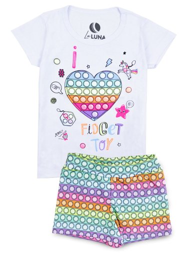 Conjunto Infantil Feminino Popiti Fidget Toy Branco 721 Laluna - Main Image