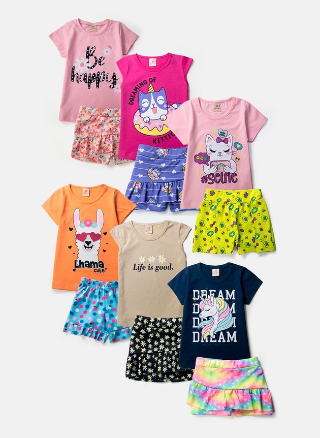 Kit Conjuntos Infantil Menina Feminino Atacado Barato ao