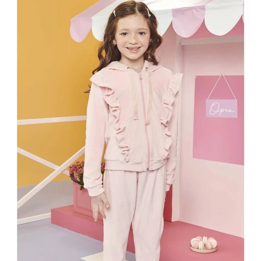 Conjunto Infantil Feminino de Moletom