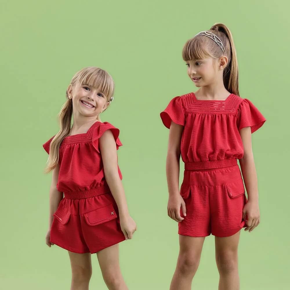 Conjunto Infantil Feminino Vermelho
