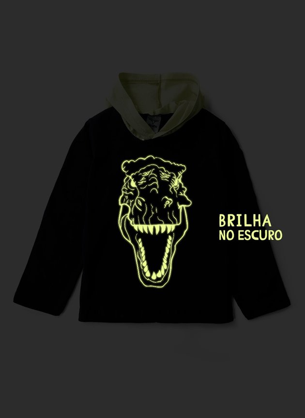 Conjunto Infantil Meia Estação Menino C/Capuz Dino Brilha no