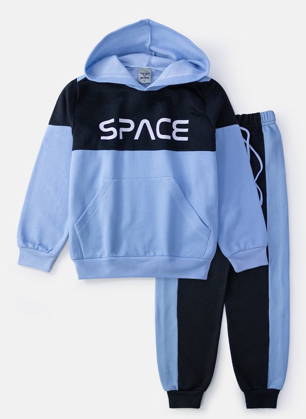 Conjunto Infantil Menino Moletom Space Azul Bebê 0689 Keki Boys