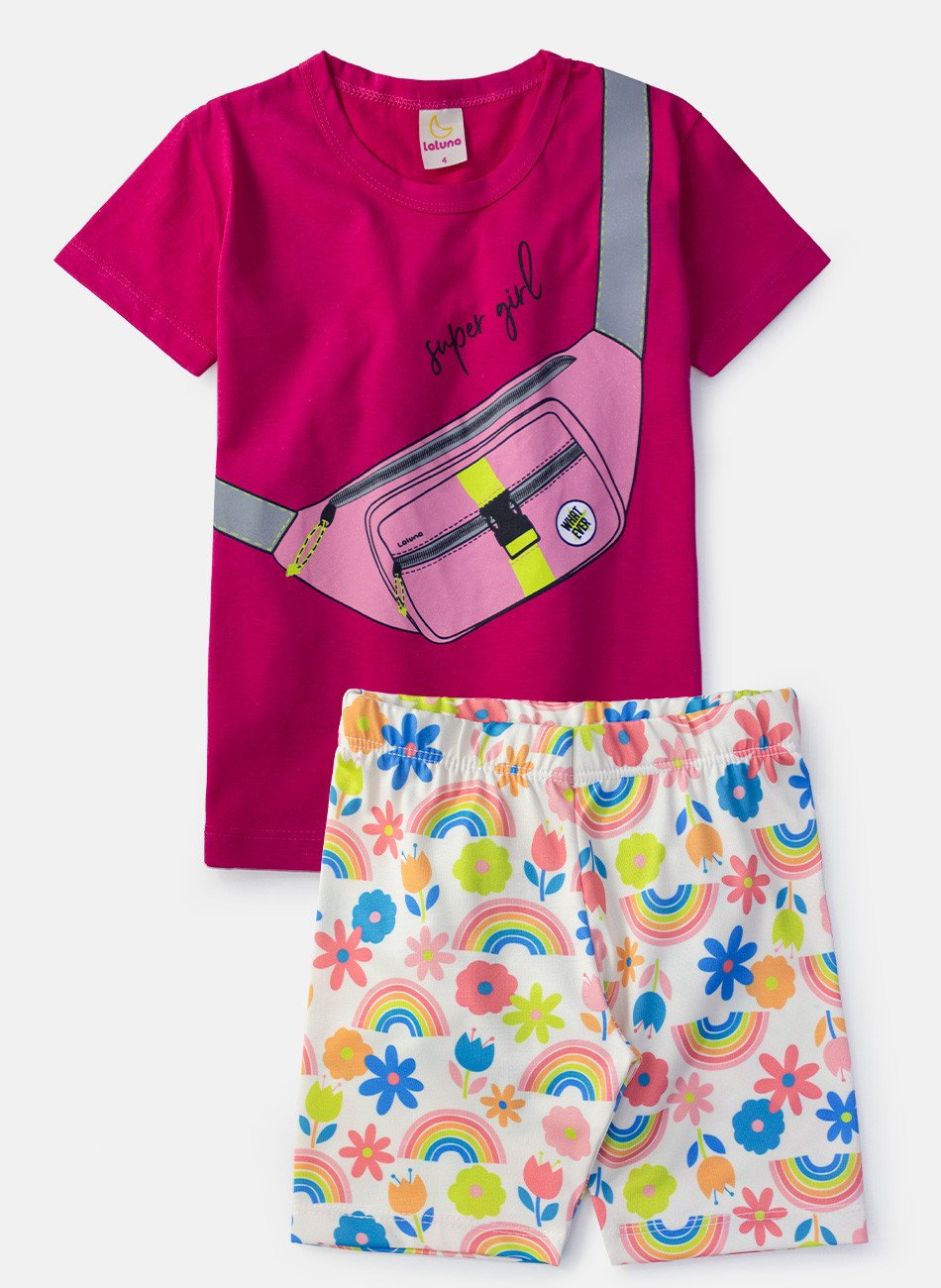Conjunto Infantil Feminino Pochete Pink 0586 - Laluna