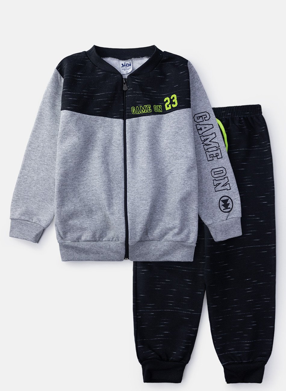 BABYL ロンT(L) LEGEND L FORTH Conjunto Infantil Masculino Moletom Game On Mescla 2568 - Laluna