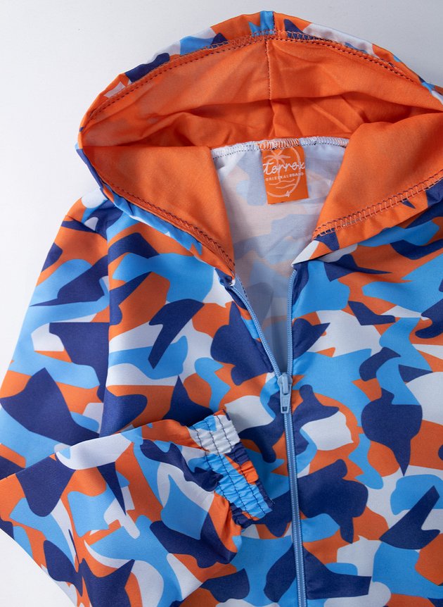 Conjunto Infantil Menino Corta Vento C/Capuz Camuflado