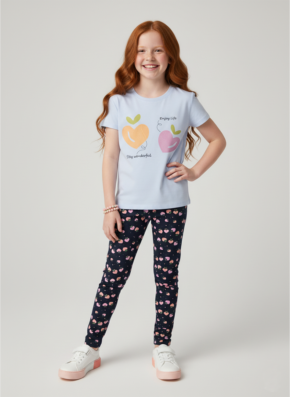 Conjunto Infantil Menina Meia Estação Enjoy Life Branco 0453 - Laluna