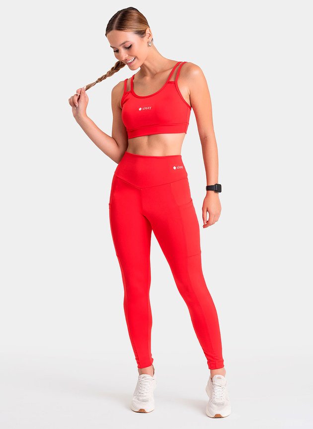 Legging com Bolso Rise Vermelho - Closy