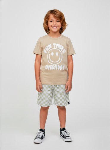 Conjunto Infantil Menino FunTimes Everyday Creme 0372 - Keki Boys Conjunto Infantil Menino FunTimes Everyday Creme 0372 - Keki Boys