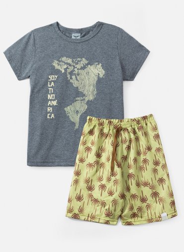 Conjunto Infantil Menino Soy Latino América Cinza 405 - Keki Boys Conjunto Infantil Menino Soy Latino América Cinza 405 - Keki Boys