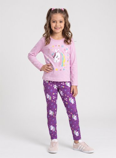 Conjunto Infantil Menina Meia Estação Unicórnio 0240 Rosa Bebê - Laluna Conjunto Infantil Menina Meia Estação Unicórnio 0240 Rosa Bebê - Laluna