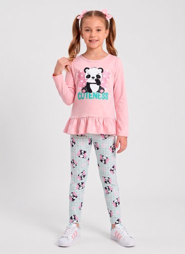Conjunto Infantil Menina Meia Estação Cuteness Rosa 484 - Laluna Conjunto Infantil Menina Meia Estação Cuteness Rosa 484 - Laluna