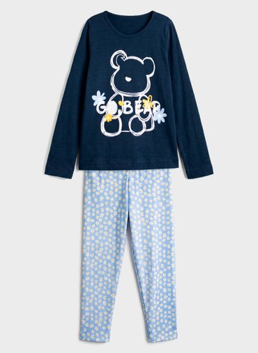 Conjunto Infantil Menina Meia Estação Go Bear Marinho 0632 - Laluna Conjunto Infantil Menina Meia Estação Go Bear Marinho 0632 - Laluna