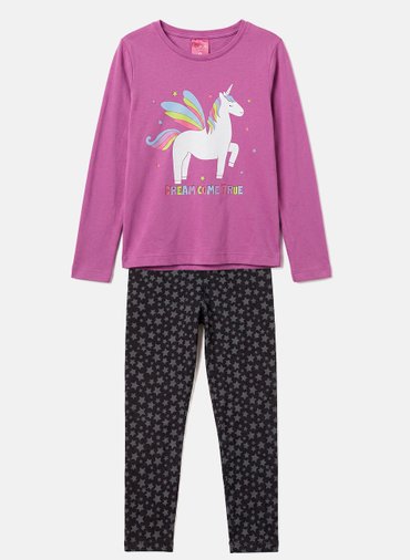 Conjunto Infantil Menina Meia Estação Unicórnio Dream Lilás 0461 - Laluna Conjunto Infantil Menina Meia Estação Unicórnio Dream Lilás 0461 - Laluna