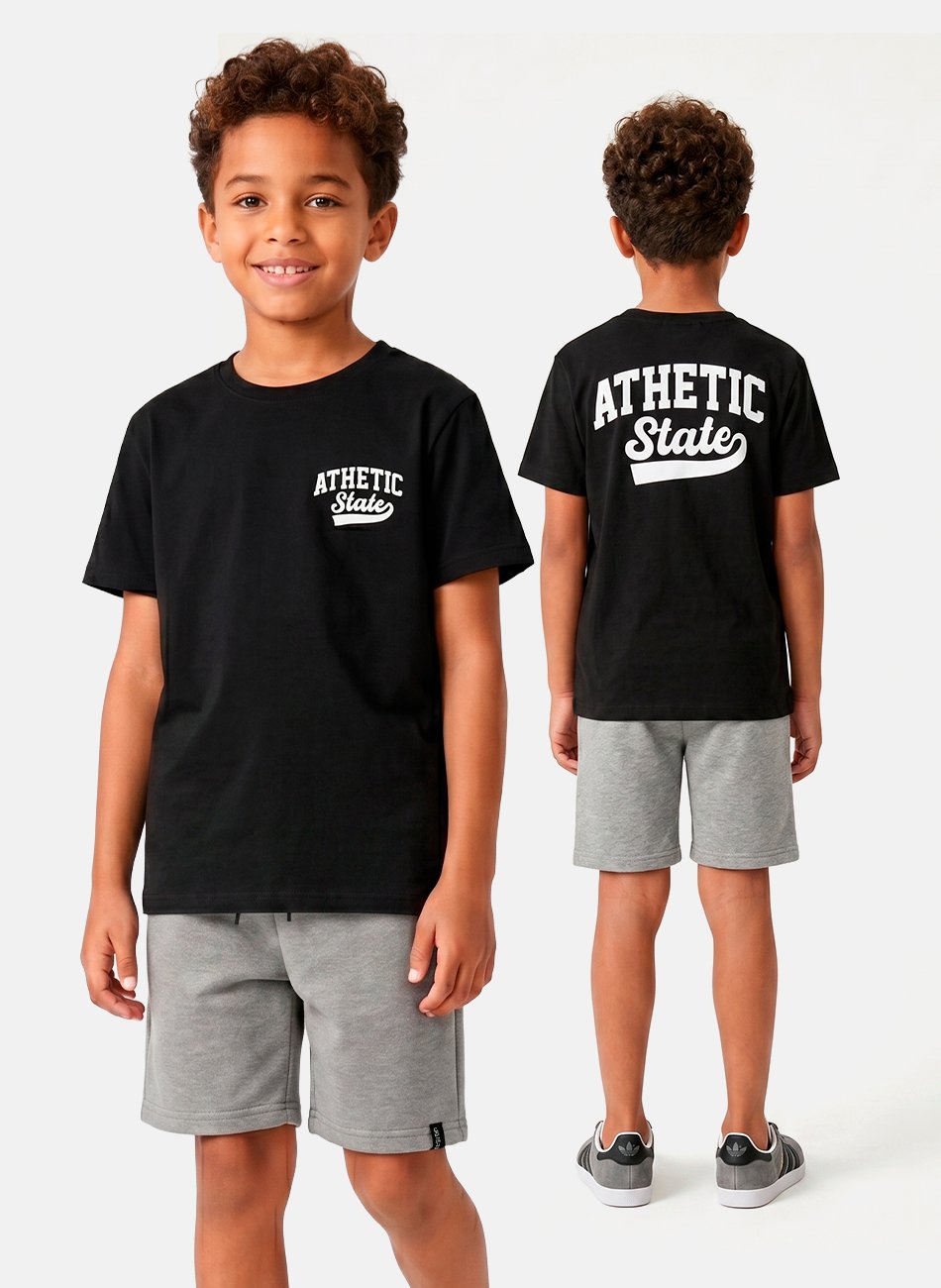 Conjunto Infantil Menino Athetic State Preto 0388 - Keki Boys