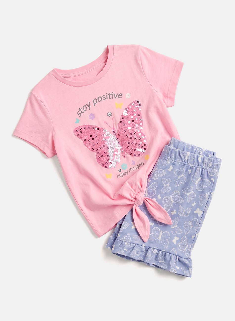 Conjunto Infantil Feminino Stay Positive Pink 0585 - Laluna
