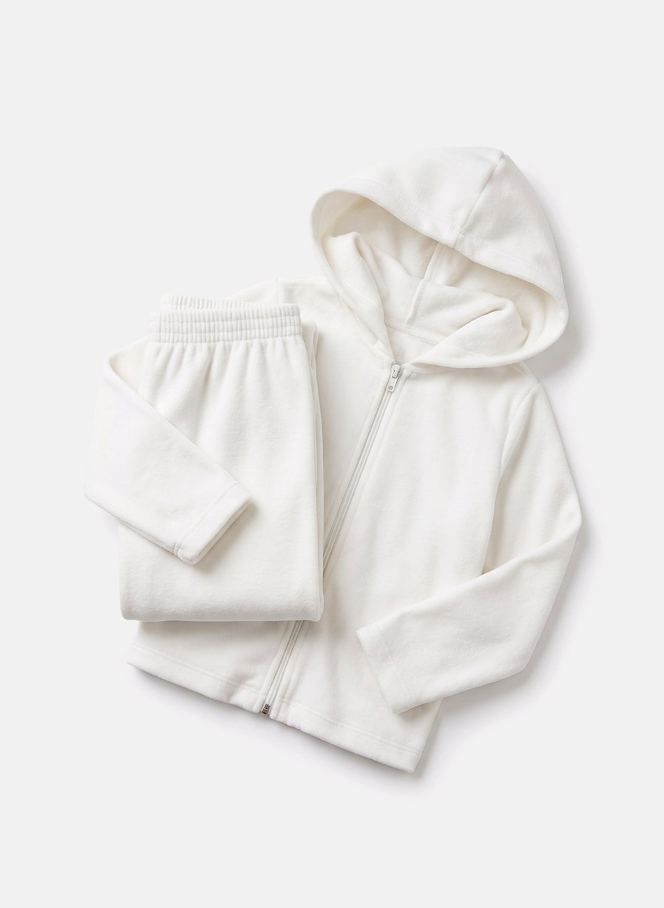 Conjunto Infantil Plush Liso Menina Branco 476 - Laluna