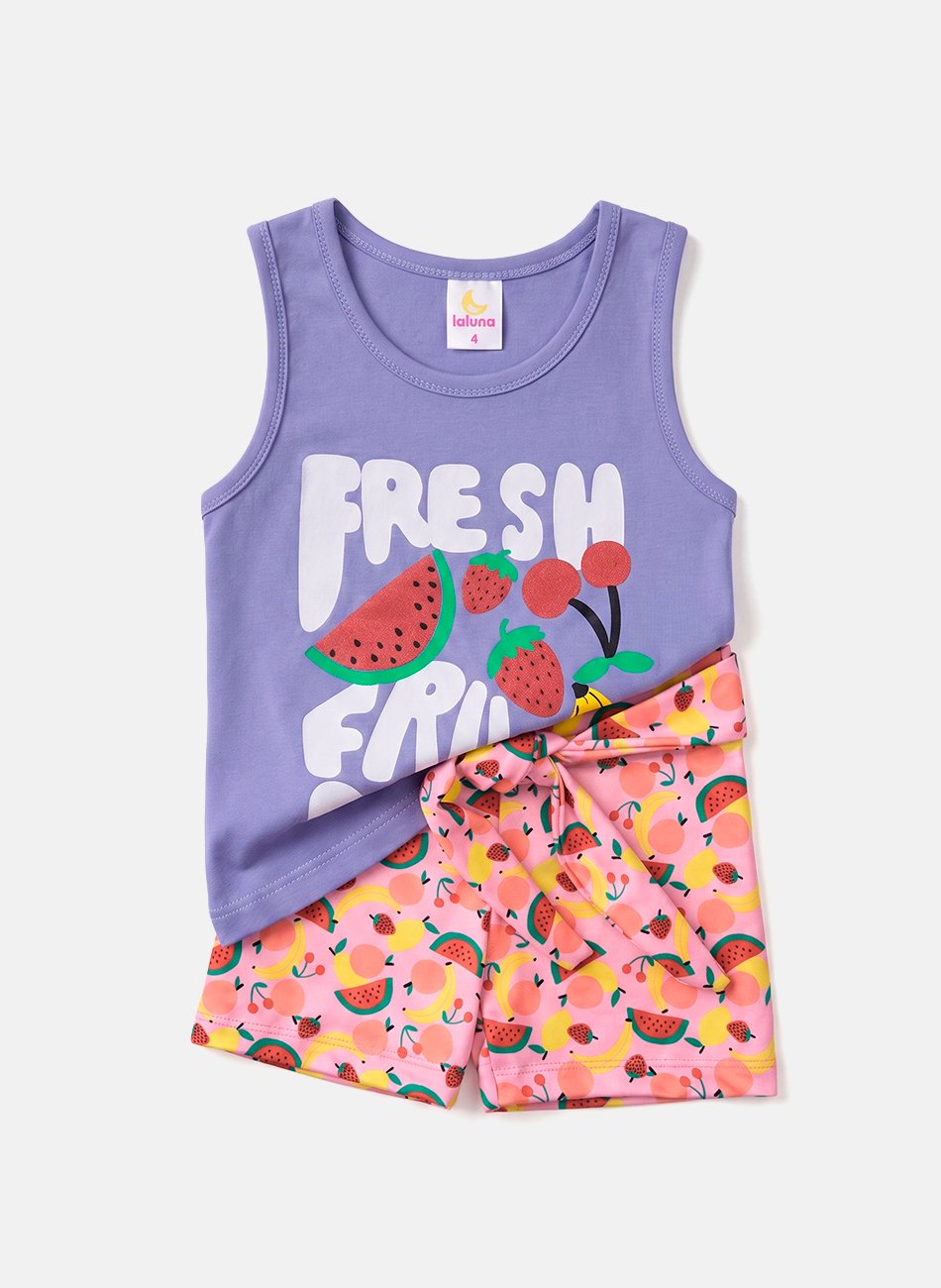 Conjunto Infantil Regata Menina Fresh Fruits Lil&aacute;s 0288 - Laluna