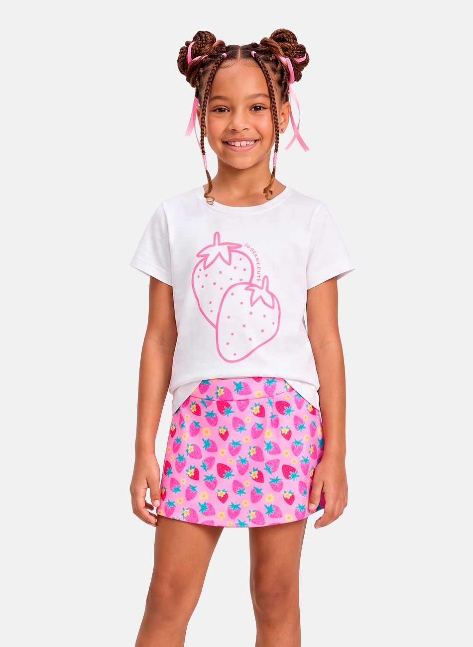 Conjunto Infantil Feminino So Berry Cute Creme 0350 - Laluna
