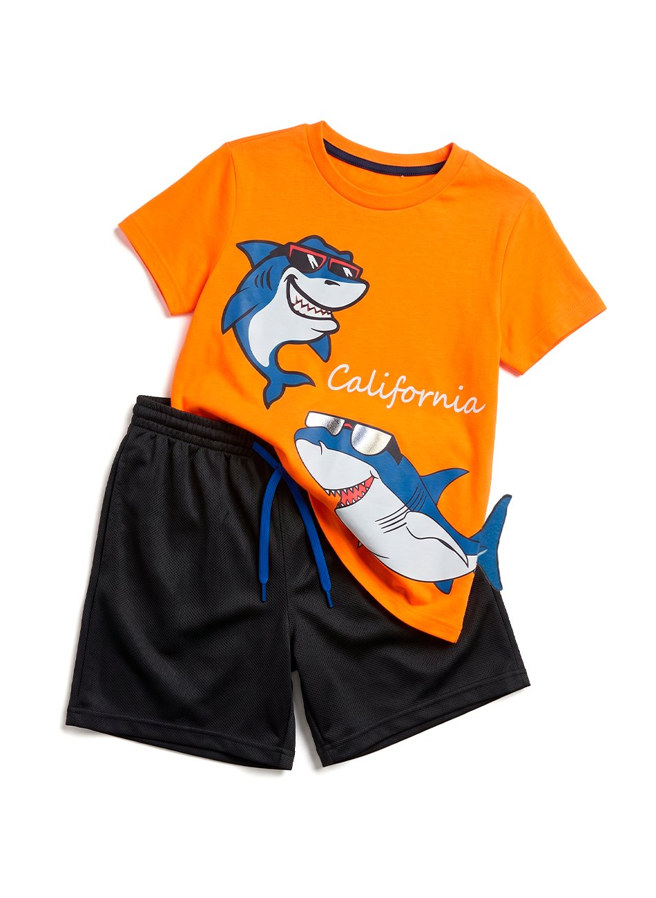 Conjunto Infantil Menino Interativo California Laranja 0293 - Keki Boys